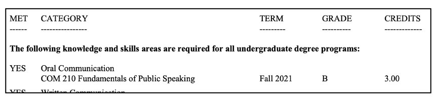 GETA image 4 - class listing for oral communications